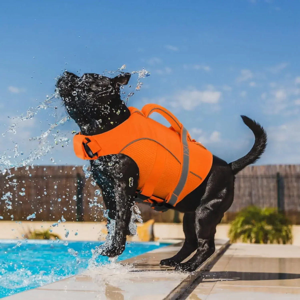 Dog Life Jacket with Rescue Handle, Reflective High-Buoyancy Pet Vest, XS–XXL