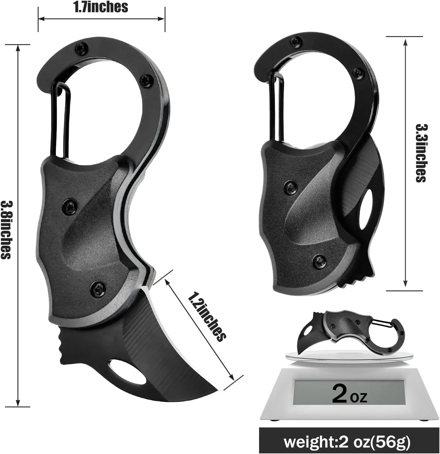 Small Pocket Knife for Men Women, Carabiner Mini Keychain EDC Gadgets Box Cutter Folding Knives for Indoors Outdoors, Gifts Stocking Stuffers for Him and Her
