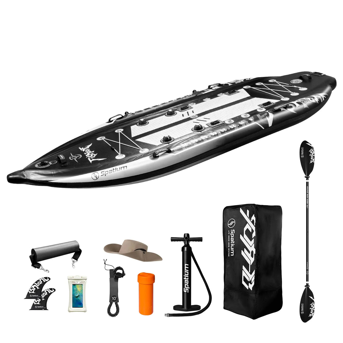 Inflatable Fishing Paddle Board Triple Chamber Stand Up Paddle Board 11'*48"*6",Fishing Kayak with Motor and Premium Accessories