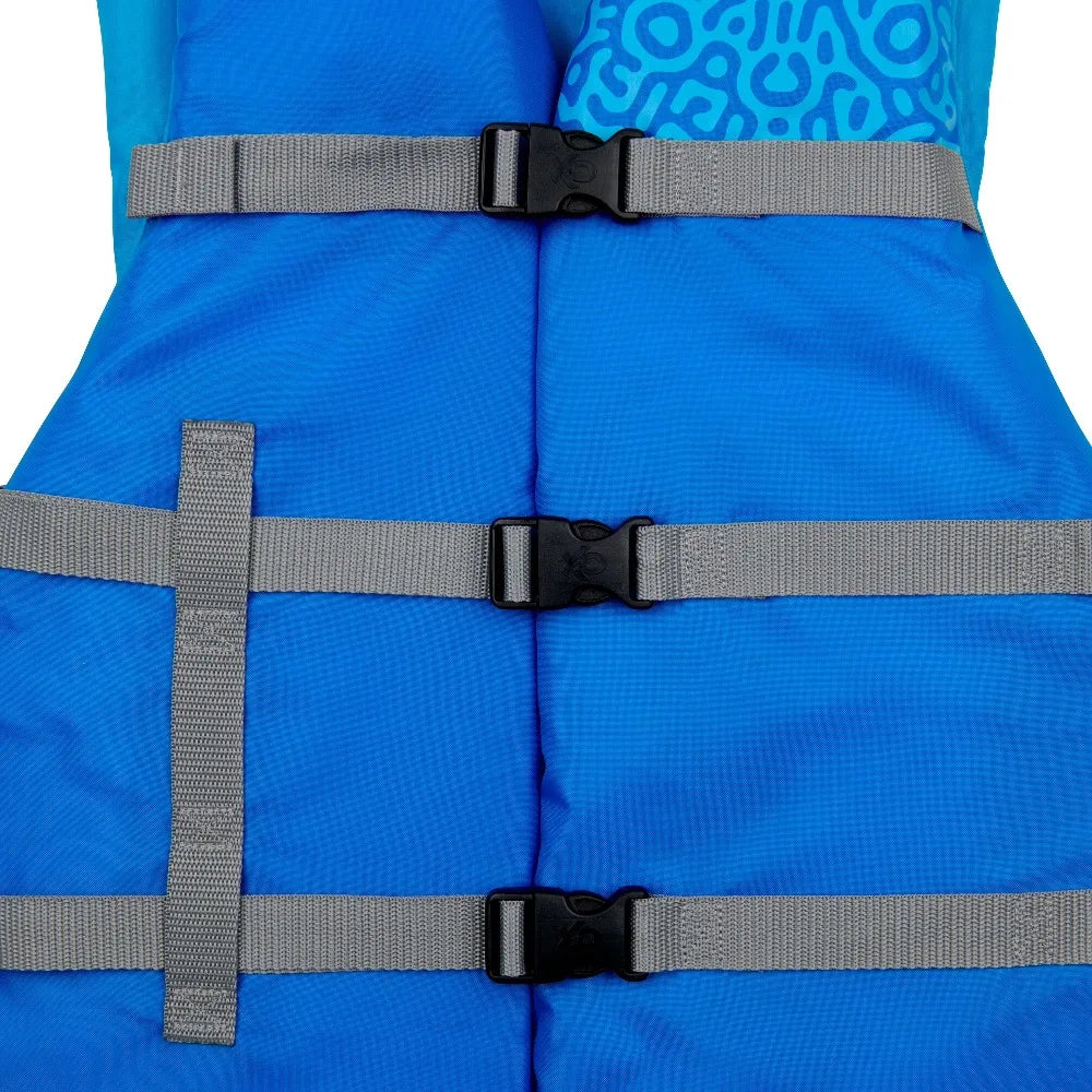 Universal Adult Life Vest Jacket 2X 3X Size 50-60 Chest Blue Ocean Coral Unisex Water Safety Flotation Device for Boating Swimming