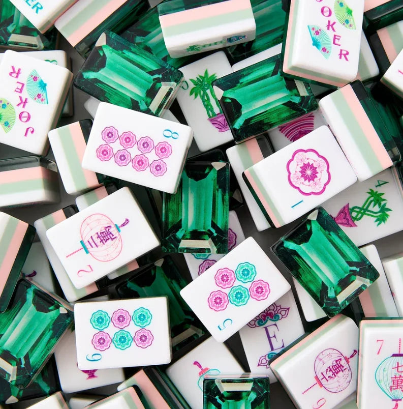 American Mahjong Set, 160 Four-Layer Acrylic Tiles, 9 Colors