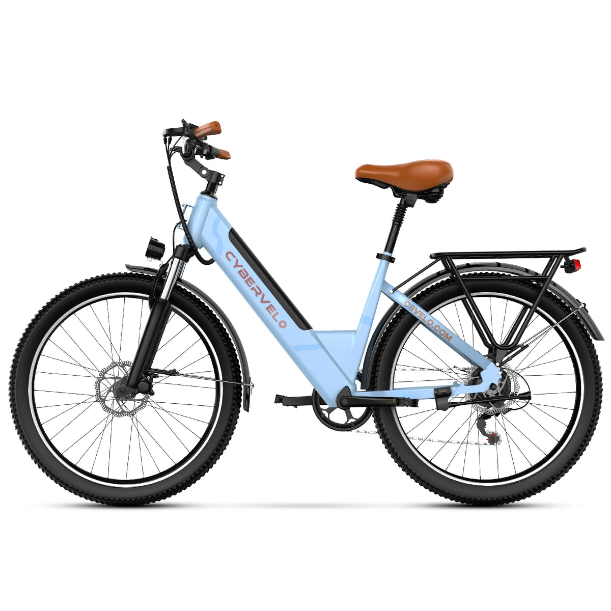 Cybervelo EK2 26" Step-Thru Electric Bike, 1000W Peak, Removable 48V Battery