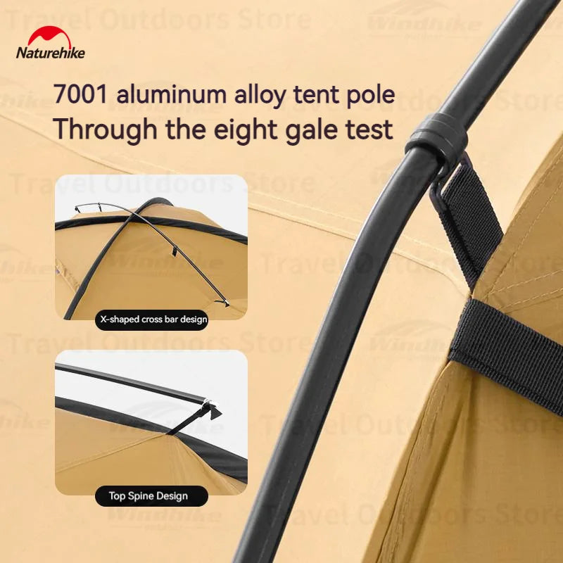 Naturehike Dune 7.6 Camping Tent 2 People 4 Season Tent Ultralight PU2000mm Outdoor Travel iking Tent With Chimney Screen Window