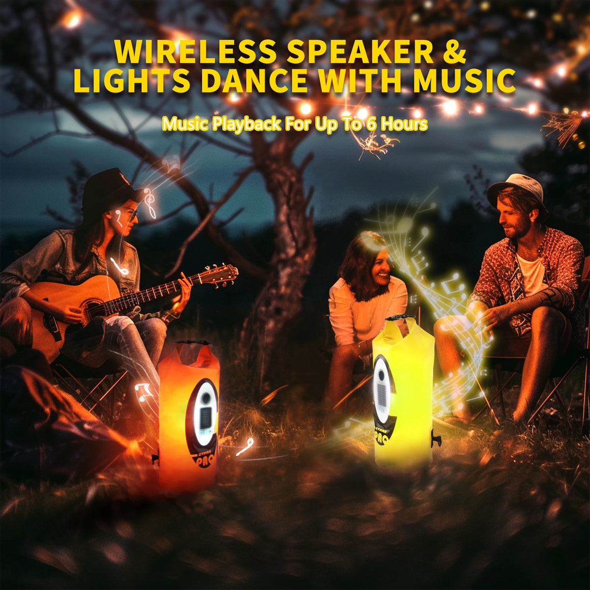 Solar Waterproof Dry Bag with Bluetooth Speaker, RGB Light & USB C