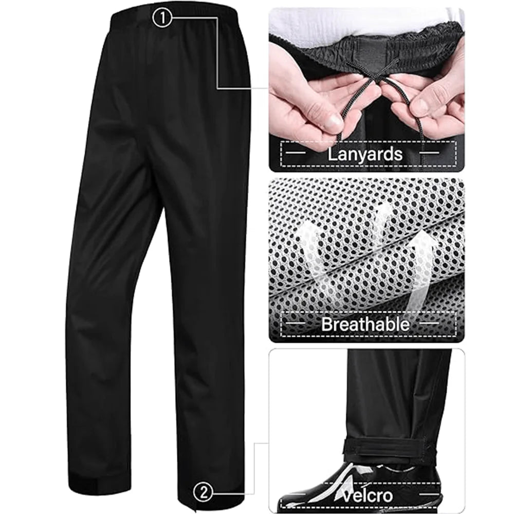 Rain Suit, Waterproof Jacket Trouser Suit, Raincoat Unisex Rain Jacket Outdoor AntiStorm Hooded Rainwear, Lightweight Raincoat