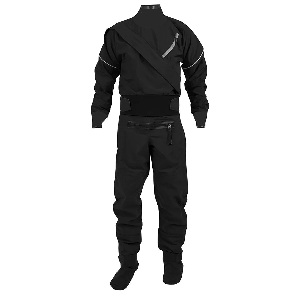 Men’s one-piece kayak dry suit with three-layer waterproof fabric and latex neck and wrist seals — view 7 of 8
