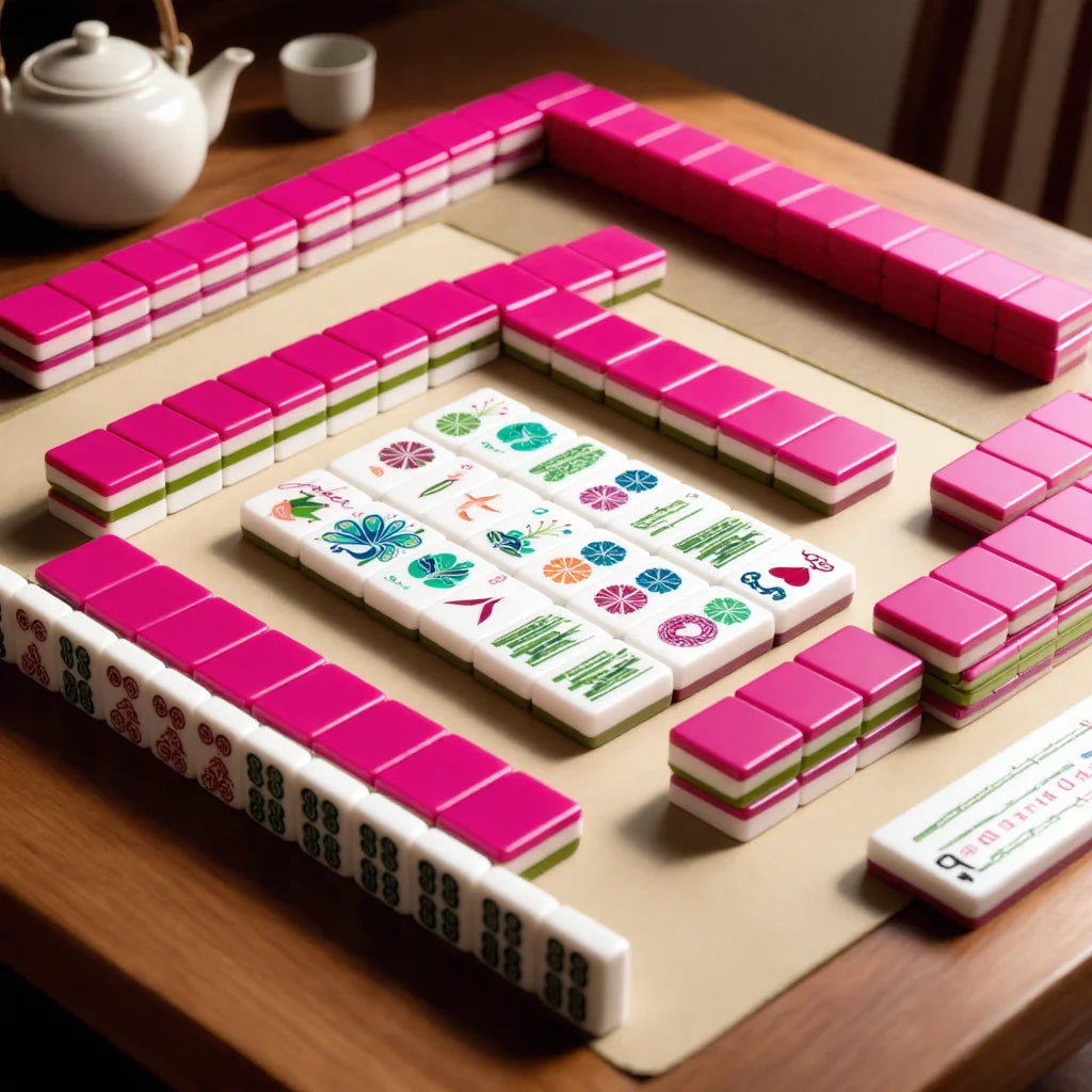 American Mahjong Set, 160 Four-Layer Acrylic Tiles, 9 Colors