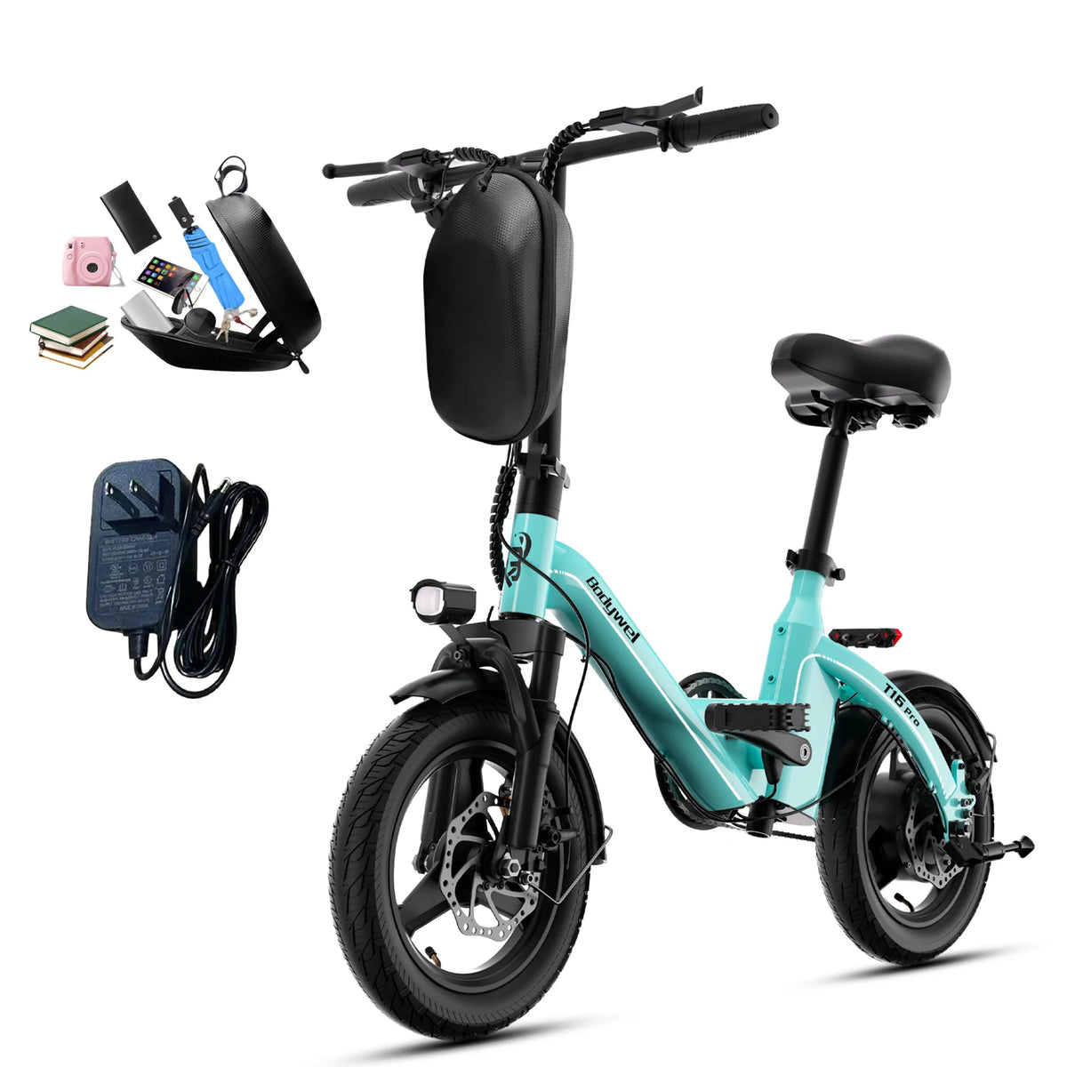 Bodywel T16 Pro Folding Electric Bike, 400W, 36V 10Ah, Up to 30 Miles