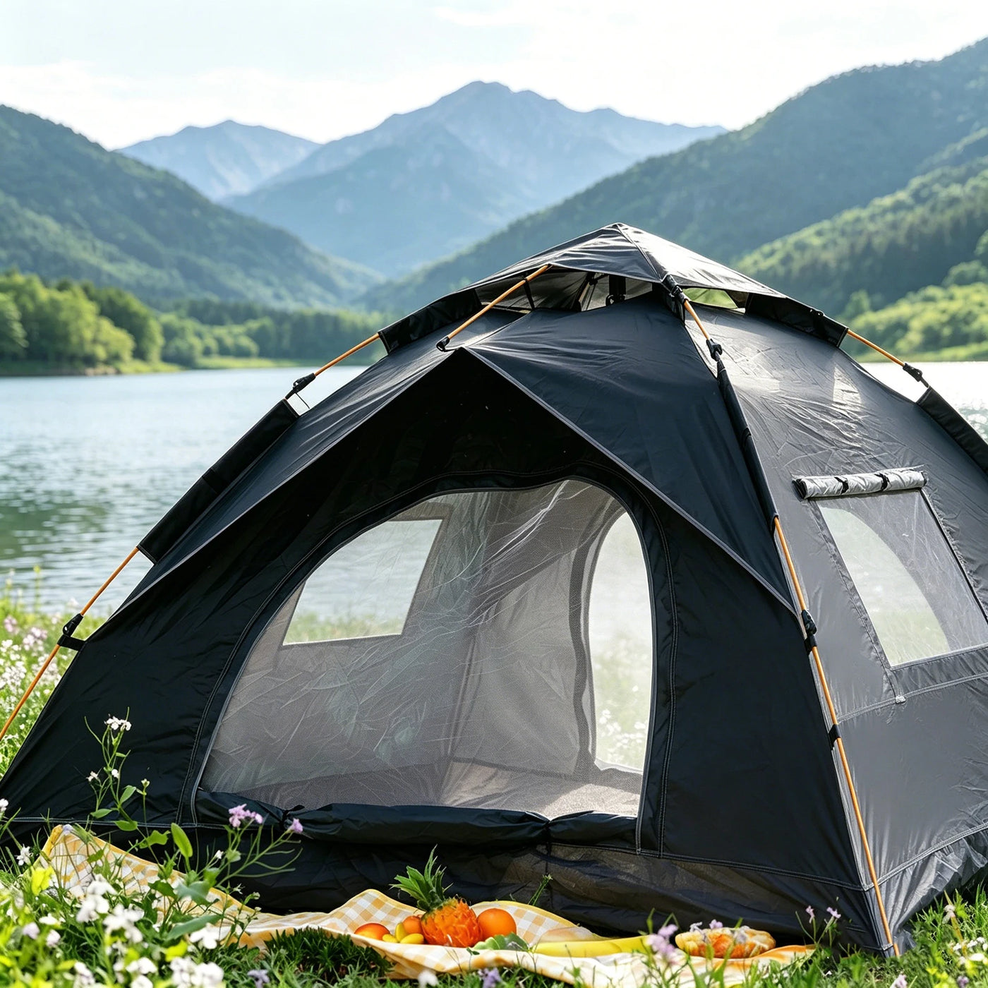 instant pop up camping tent – 60 Second Automatic Setup, Dua