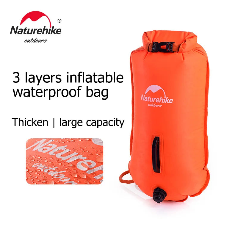28L Inflatable Swim Buoy Dry Bag – Adjustable Waist Belt