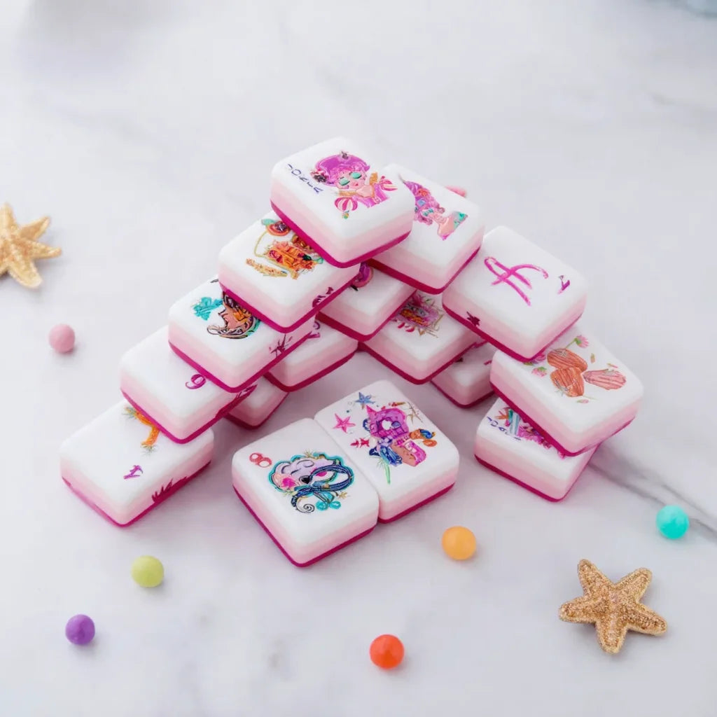 American Mahjong Set, 160 Four-Layer Acrylic Tiles, 9 Colors