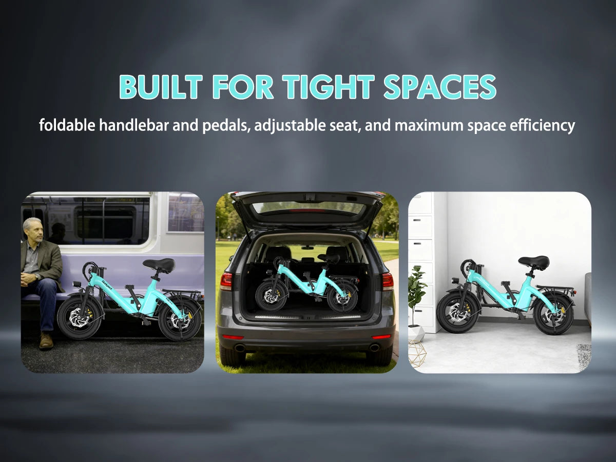 Bodywel T16 Pro Folding Electric Bike, 400W, 36V 10Ah, Up to 30 Miles