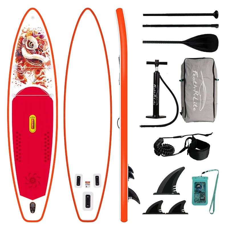 FUNWATER Inflatable Paddle Board with Paddle, Pump & Backpack, 10'6" to 11'6"