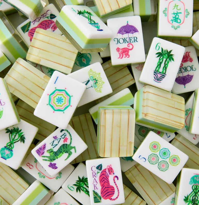 American Mahjong Set, 160 Four-Layer Acrylic Tiles, 9 Colors