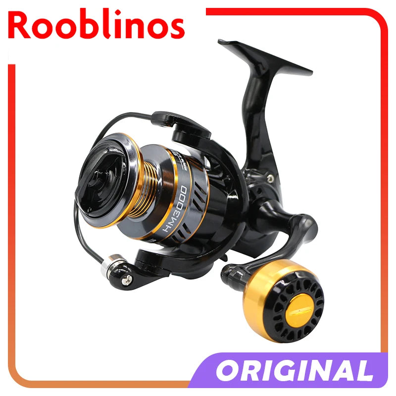 Spinning Fishing Reel with Metal Spool, 22 lb Max Drag, Sizes 1000–7000
