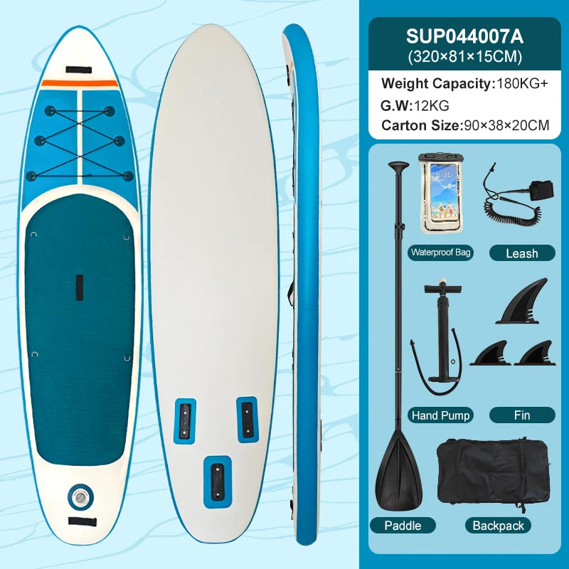FUNWATER Inflatable Paddle Board with Paddle, Pump & Backpack, 10'6" to 11'6"