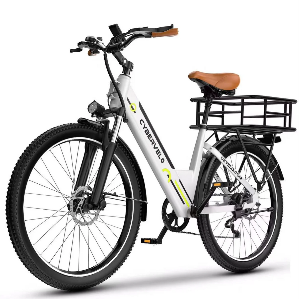 Cybervelo EK2 26" Step-Thru Electric Bike, 1000W Peak, Removable 48V Battery