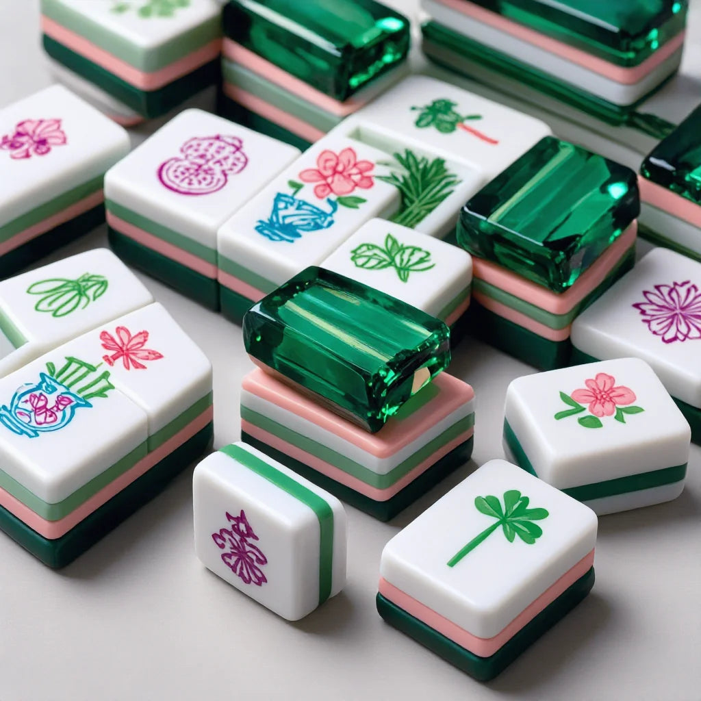 American Mahjong Set, 160 Four-Layer Acrylic Tiles, 9 Colors