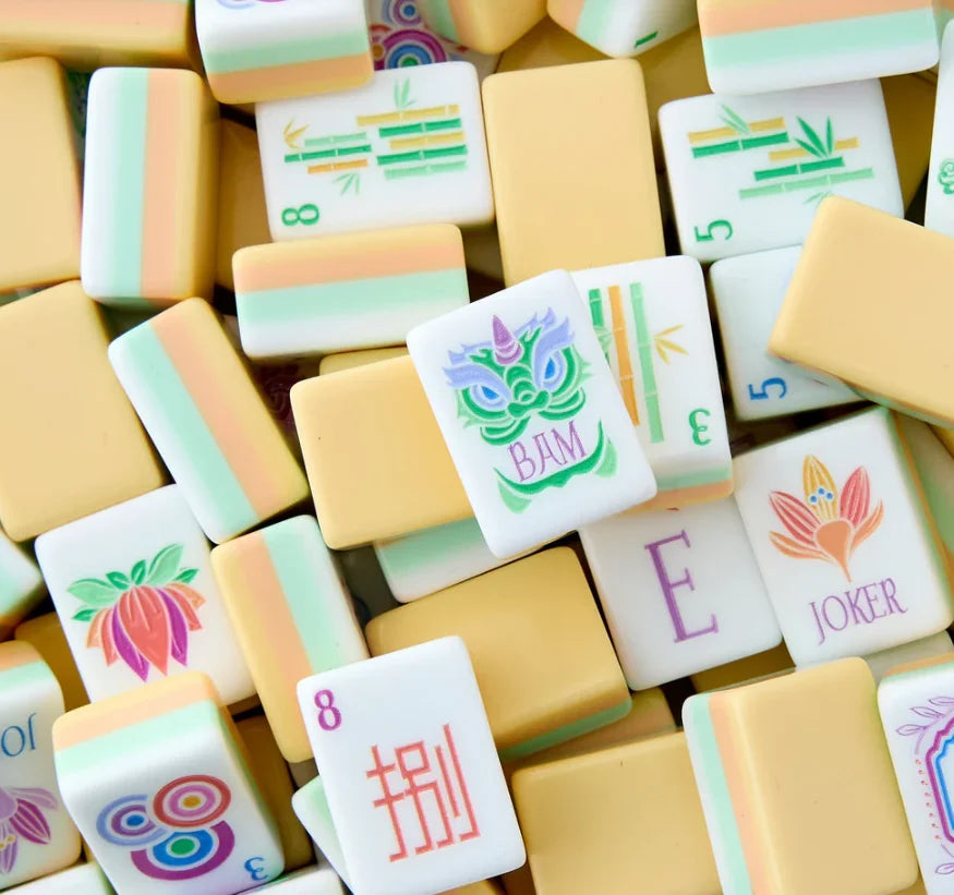 American Mahjong Set, 160 Four-Layer Acrylic Tiles, 9 Colors