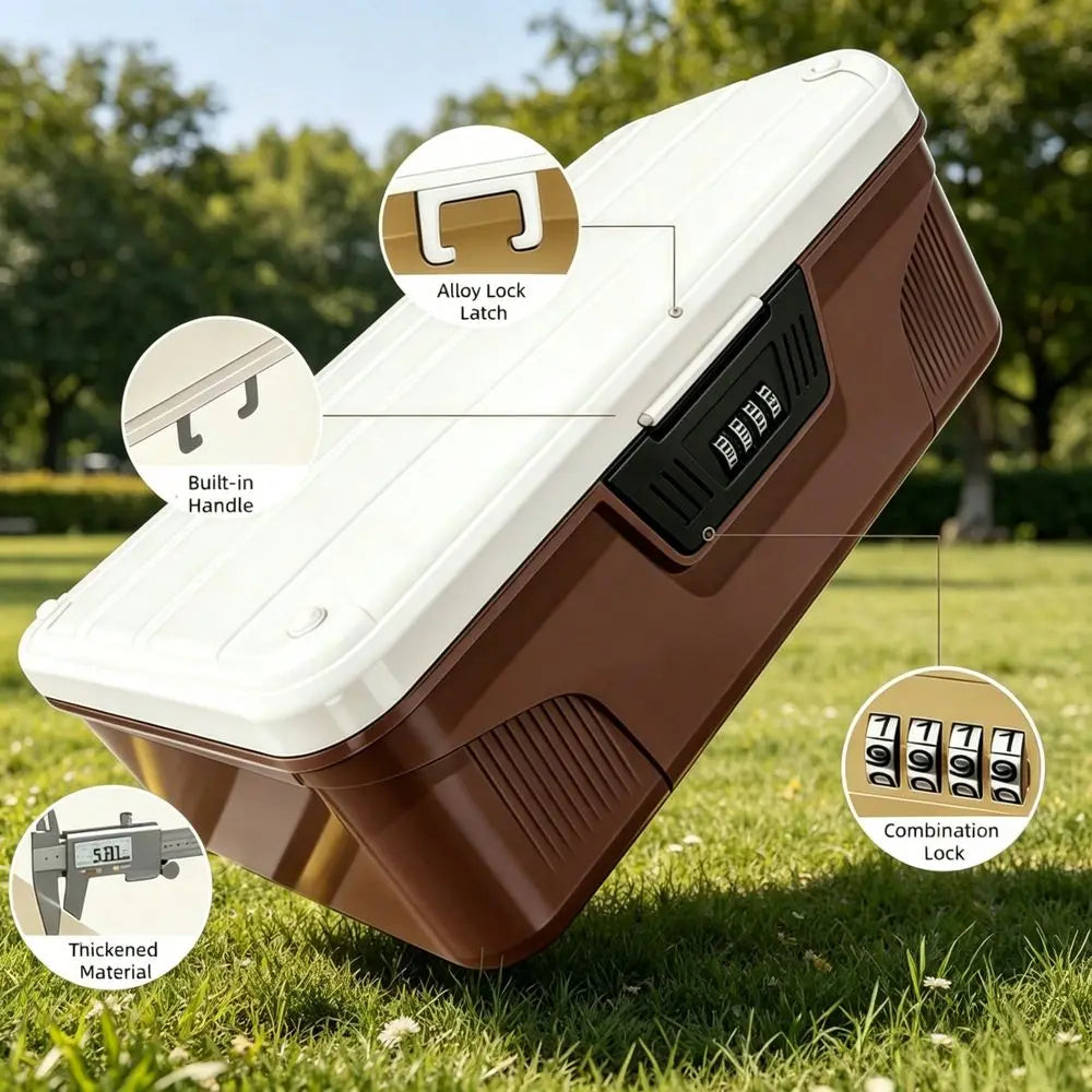 Medicine Storage Box with Combination Lock – Double Layer Pill Organiz