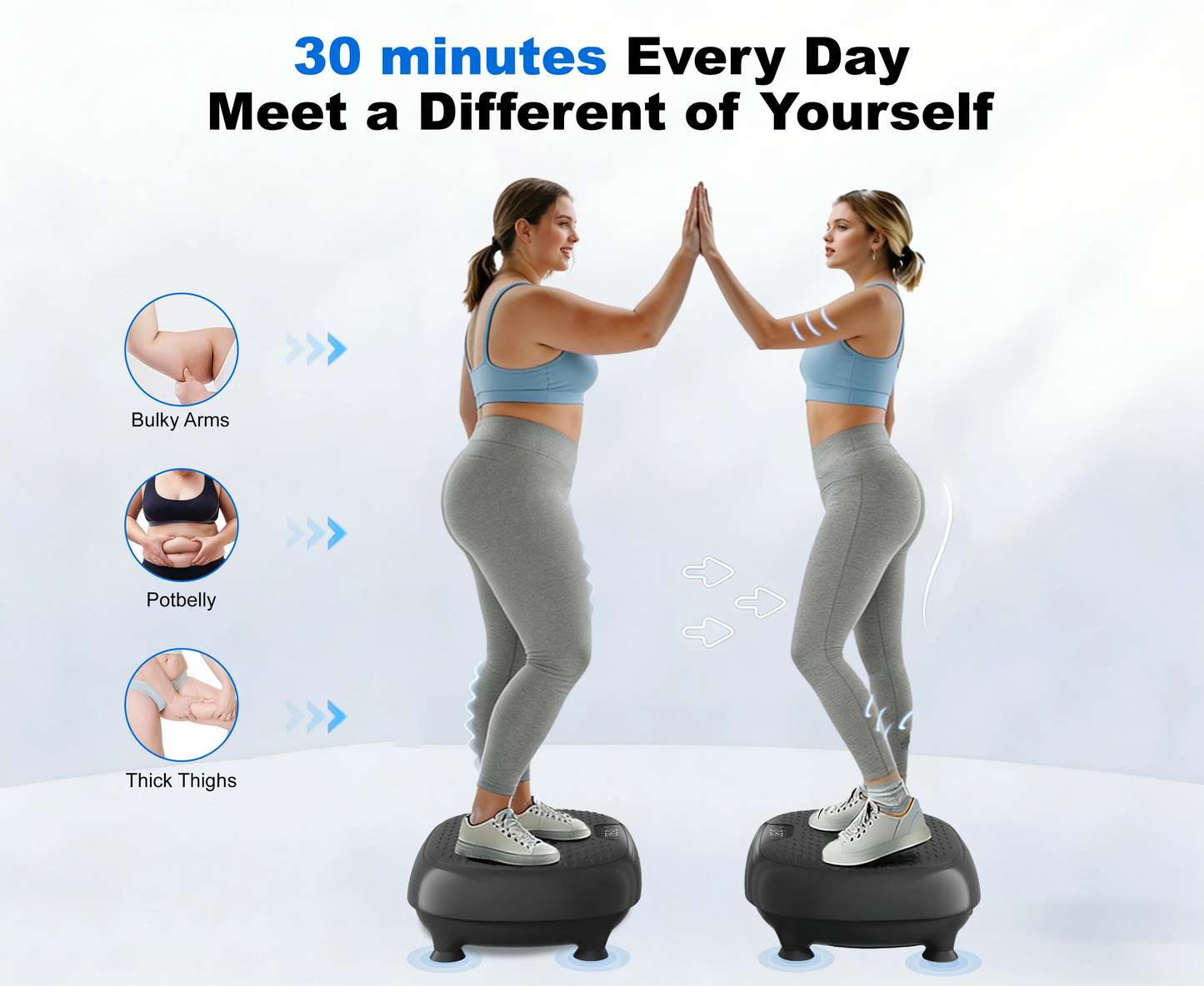 LEERCON Vibration Fitness Plate—features 20 speed settings a 330-pound weight capacity, and full-body vibration support; equipped with an LED display for calorie monitoring, this is a compact piece of home fitness equipment