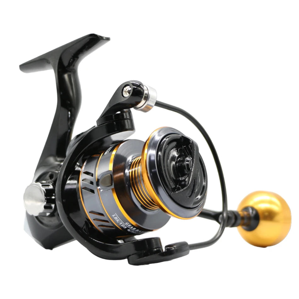 Spinning Fishing Reel with Metal Spool, 22 lb Max Drag, Sizes 1000–7000