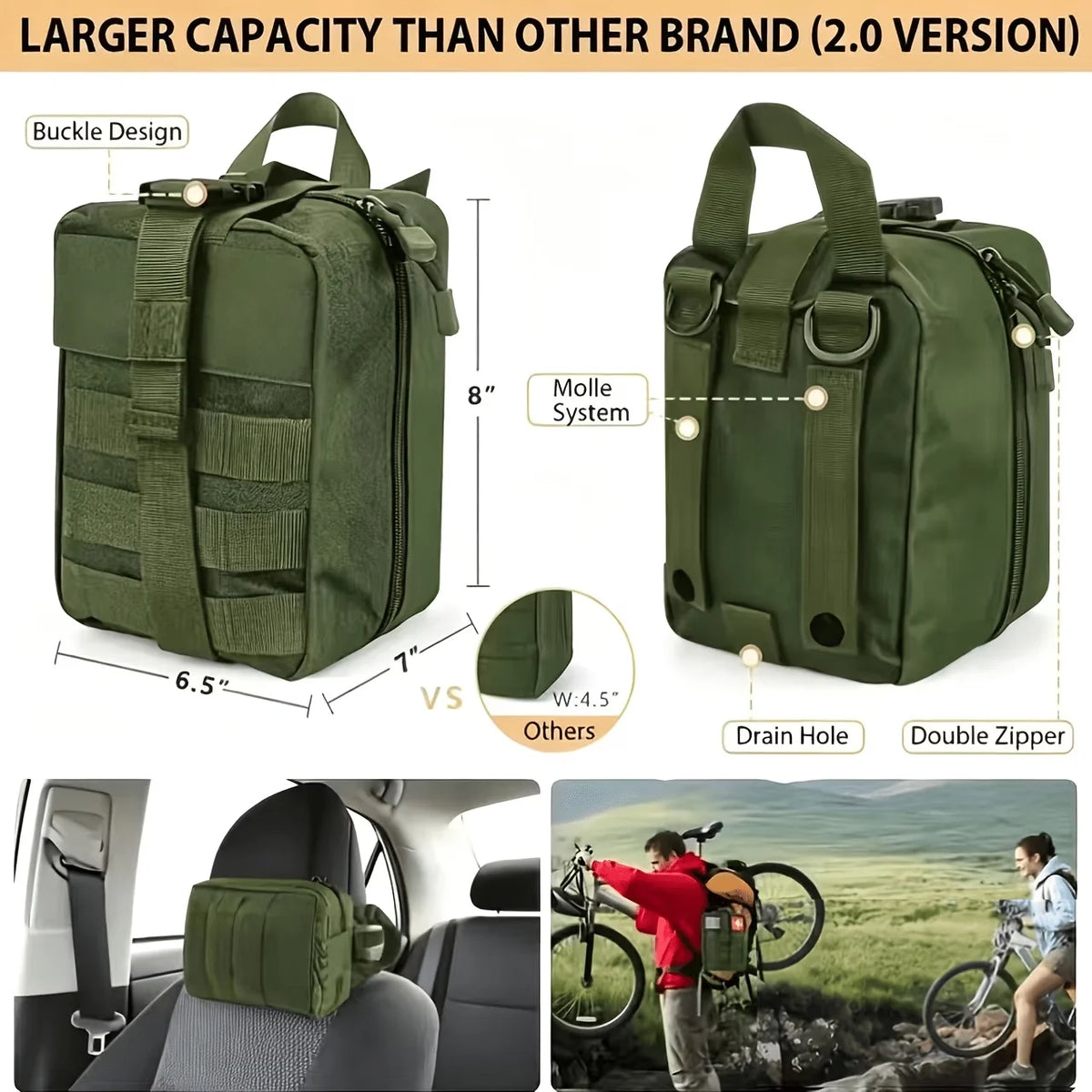 142 piece survival and first aid kitCarry Bag