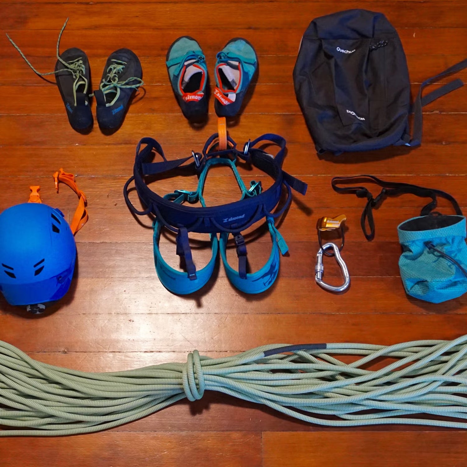 Rock climbing gear