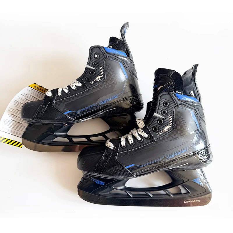 Heat Moldable Ice Hockey Skates Carbon Fiber Curv Composite Custom Fit Lightweight Pro Steel Blade Men Women