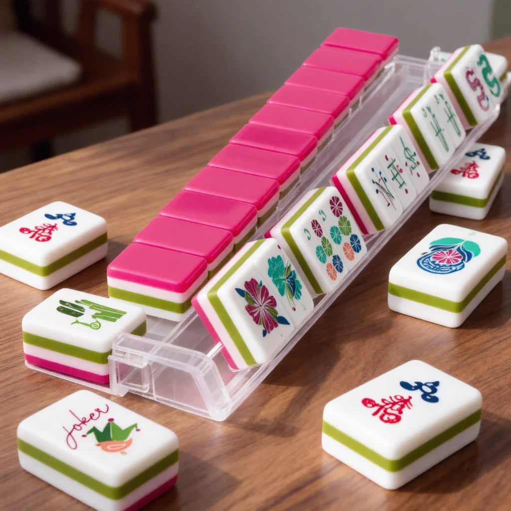 American Mahjong Set, 160 Four-Layer Acrylic Tiles, 9 Colors