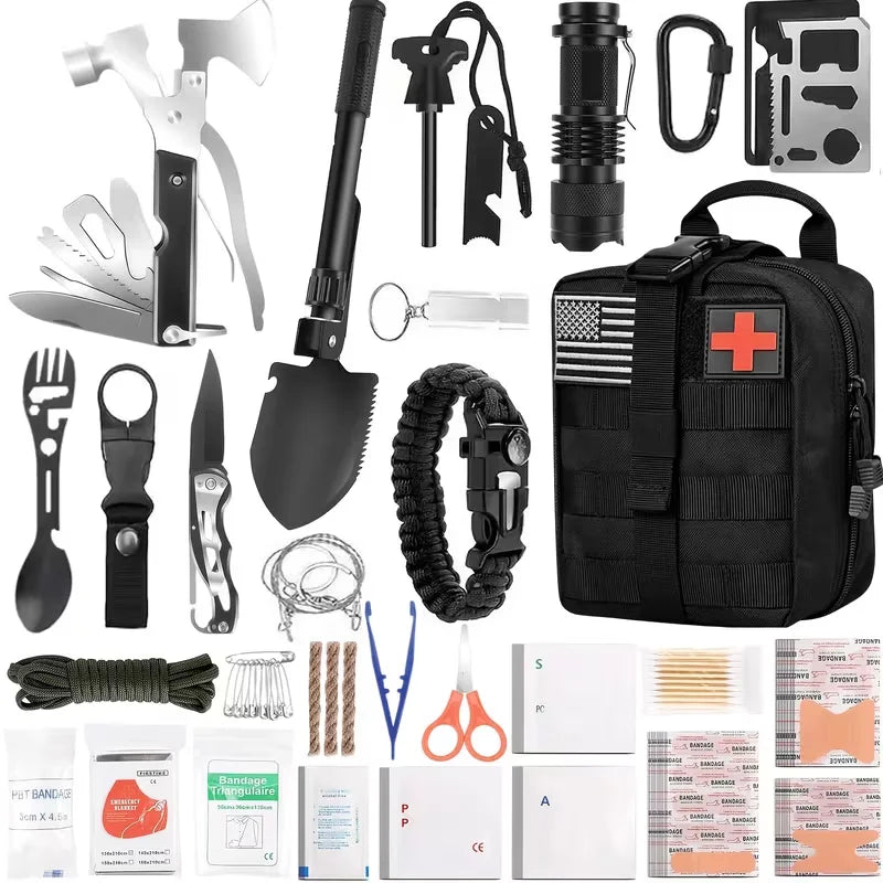 142 piece survival and first aid kitCarry Bag