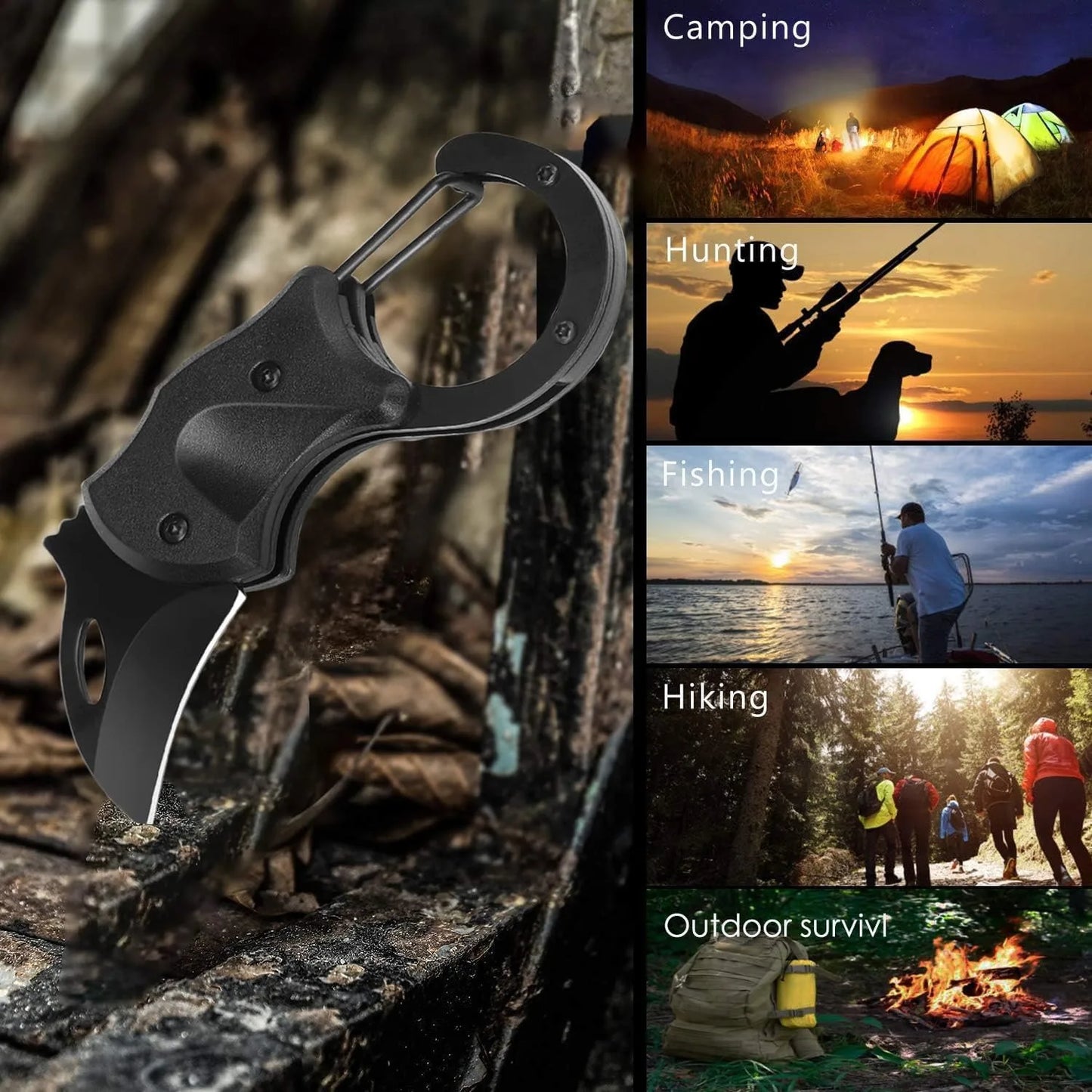 Small Pocket Knife for Men Women, Carabiner Mini Keychain EDC Gadgets Box Cutter Folding Knives for Indoors Outdoors, Gifts Stocking Stuffers for Him and Her