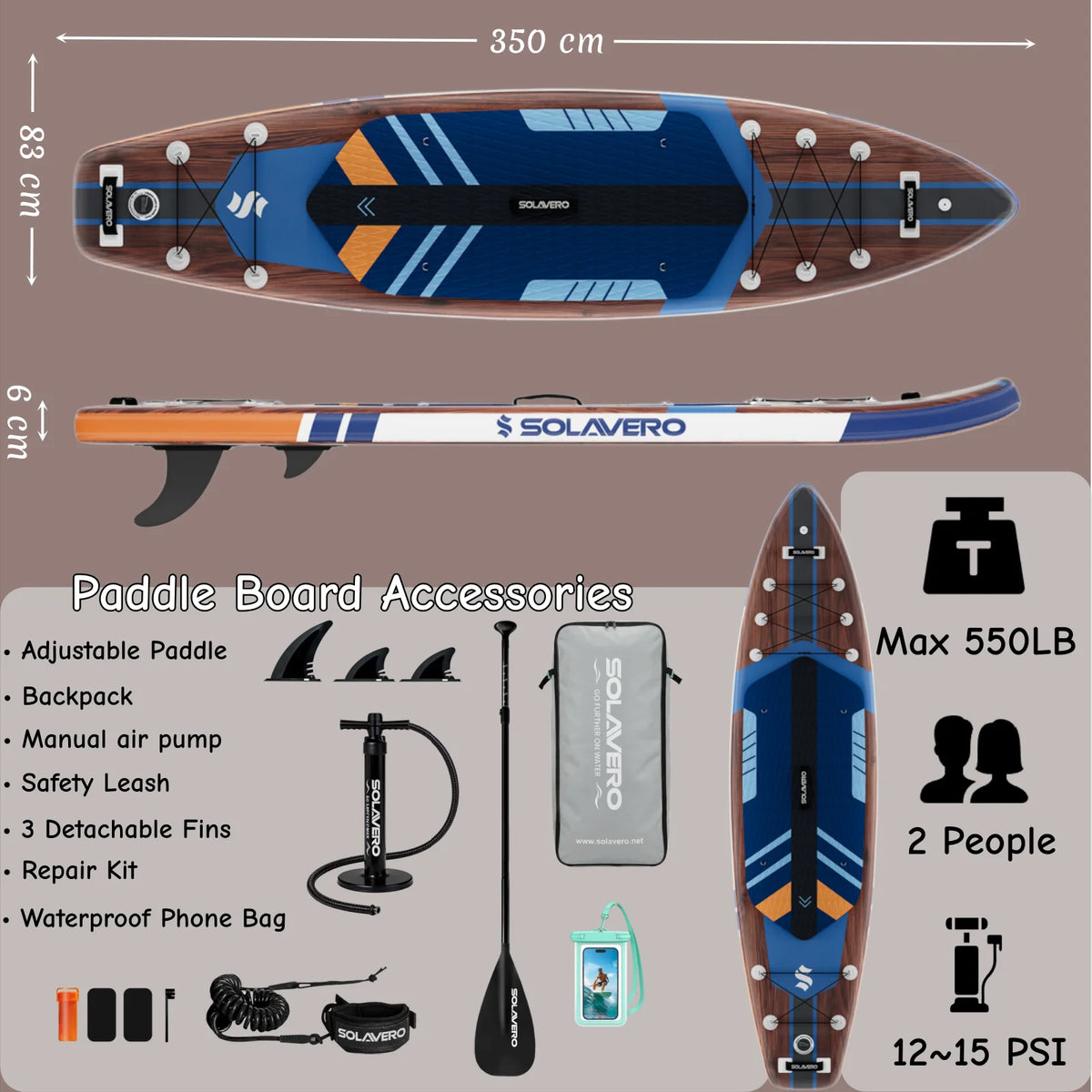 Inflatable Paddle Board – Stand Up SUP with Non-Slip EVA Deck