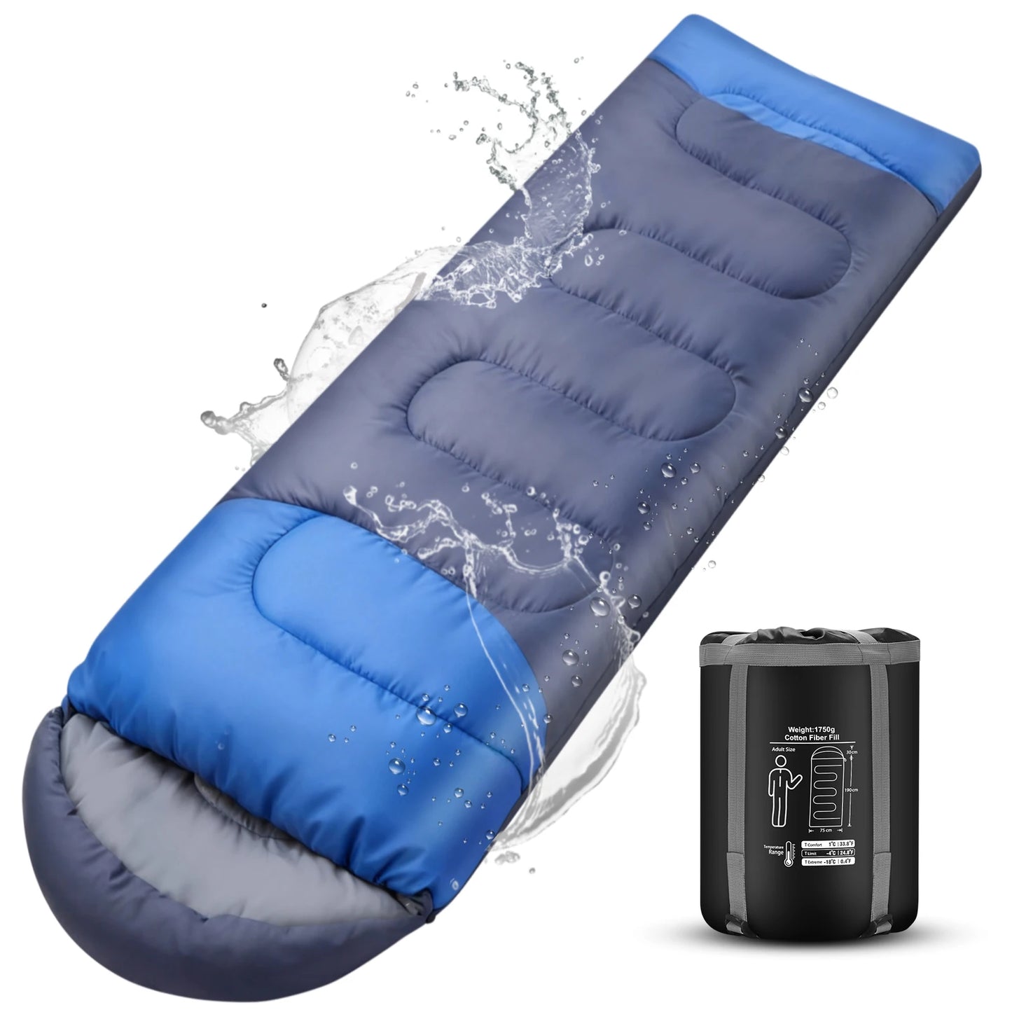 Camping Sleeping Bag Ultralight Waterproof Windproof 4 Season Warm SleepBags with Compression Sack for Camping Hiking Travel