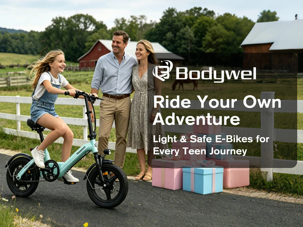 Bodywel T16 Pro Folding Electric Bike, 400W, 36V 10Ah, Up to 30 Miles