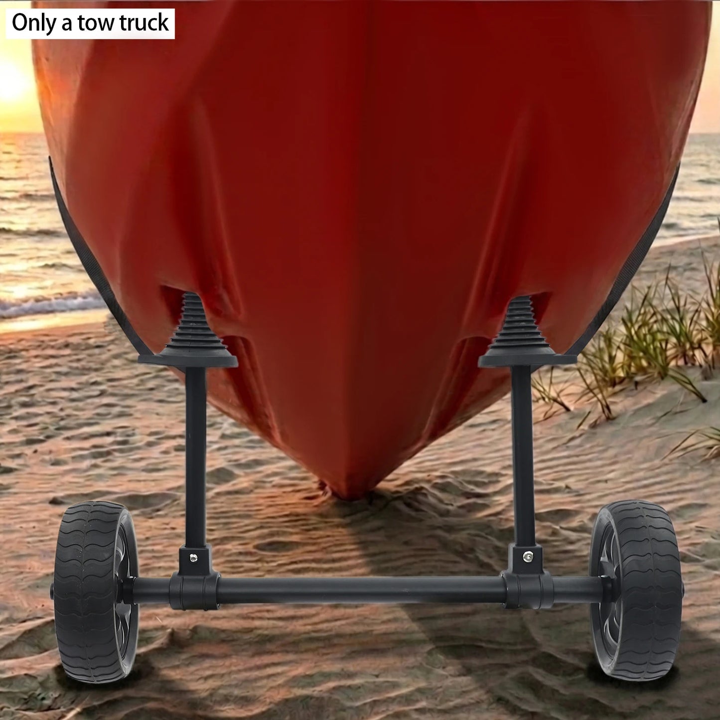 Adjustable Width Kayak Transport Dolly Black Portable Canoe Hauling Cart Watercraft Carrier Dolly For Canoe Paddleboard Beach Grass Gravel