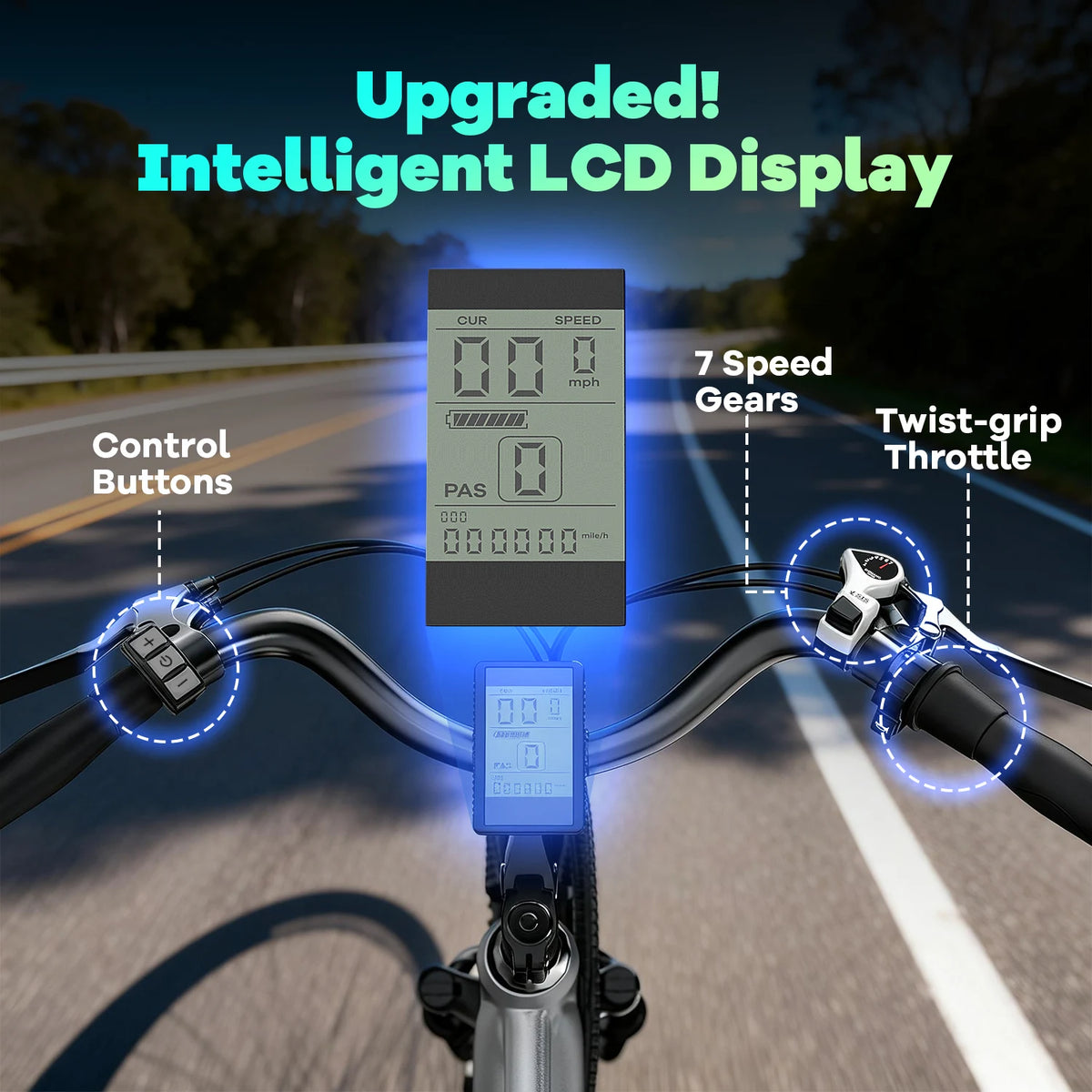 Cybervelo EK3 26" Electric Bike, 1000W Peak Motor, 48V Battery, 7-Speed