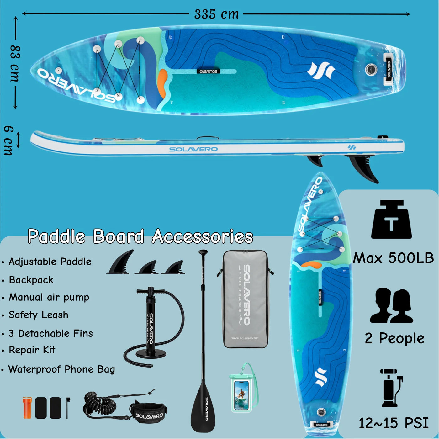 Inflatable Paddle Board – Stand Up SUP with Non-Slip EVA Deck