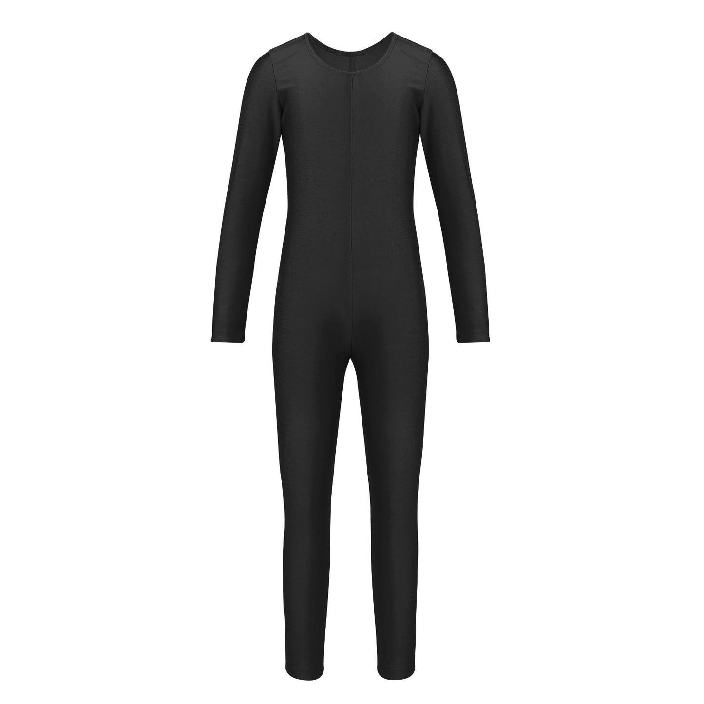 Girls Spandex Long Sleeve/Sleeveless Unitard Stretchy One Piece Full Bodysuits Dance Unitards for Kids Team Performance Costume