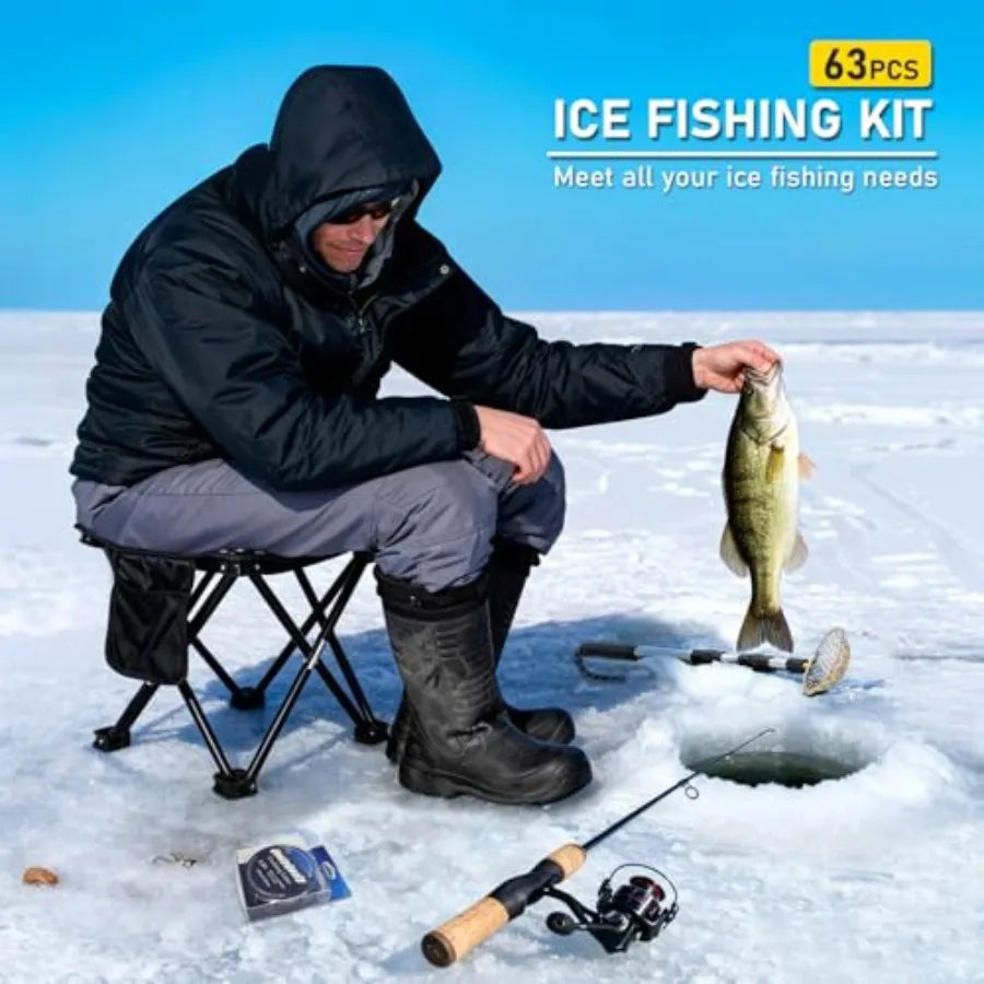 Portable Ice Fishing Rod and Reel Combo 28 Inch – Complete Ice Fishin