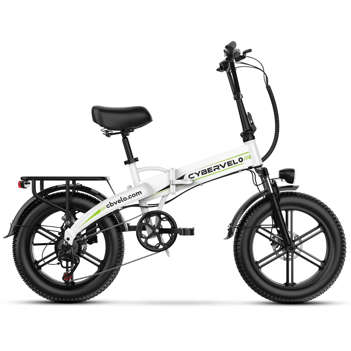 Cybervelo EK5 20" Folding Fat Tire Electric Bike, 1000W Peak, 48V Battery