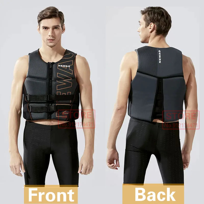 Life Jacket Adult Super Buoyancy Neoprene Life Vest Surf Raft Kayak Fishing Jet Ski Water Sport Swimming Rescue Life Jacket