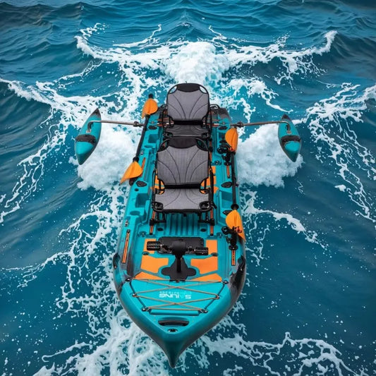 2 Person 3 Modular Waterproof Paddle Drive Kayak for Fishing & Outdoor Sports Top Rowing Watercraft for Surfing & Touring Design