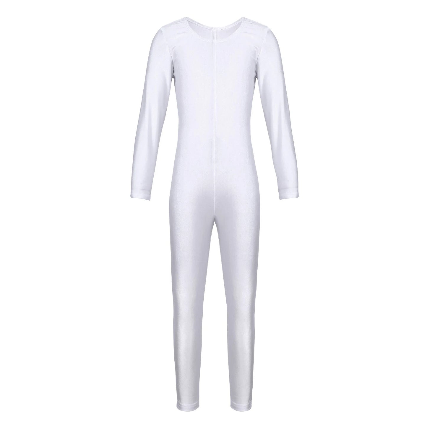 Girls Spandex Long Sleeve/Sleeveless Unitard Stretchy One Piece Full Bodysuits Dance Unitards for Kids Team Performance Costume