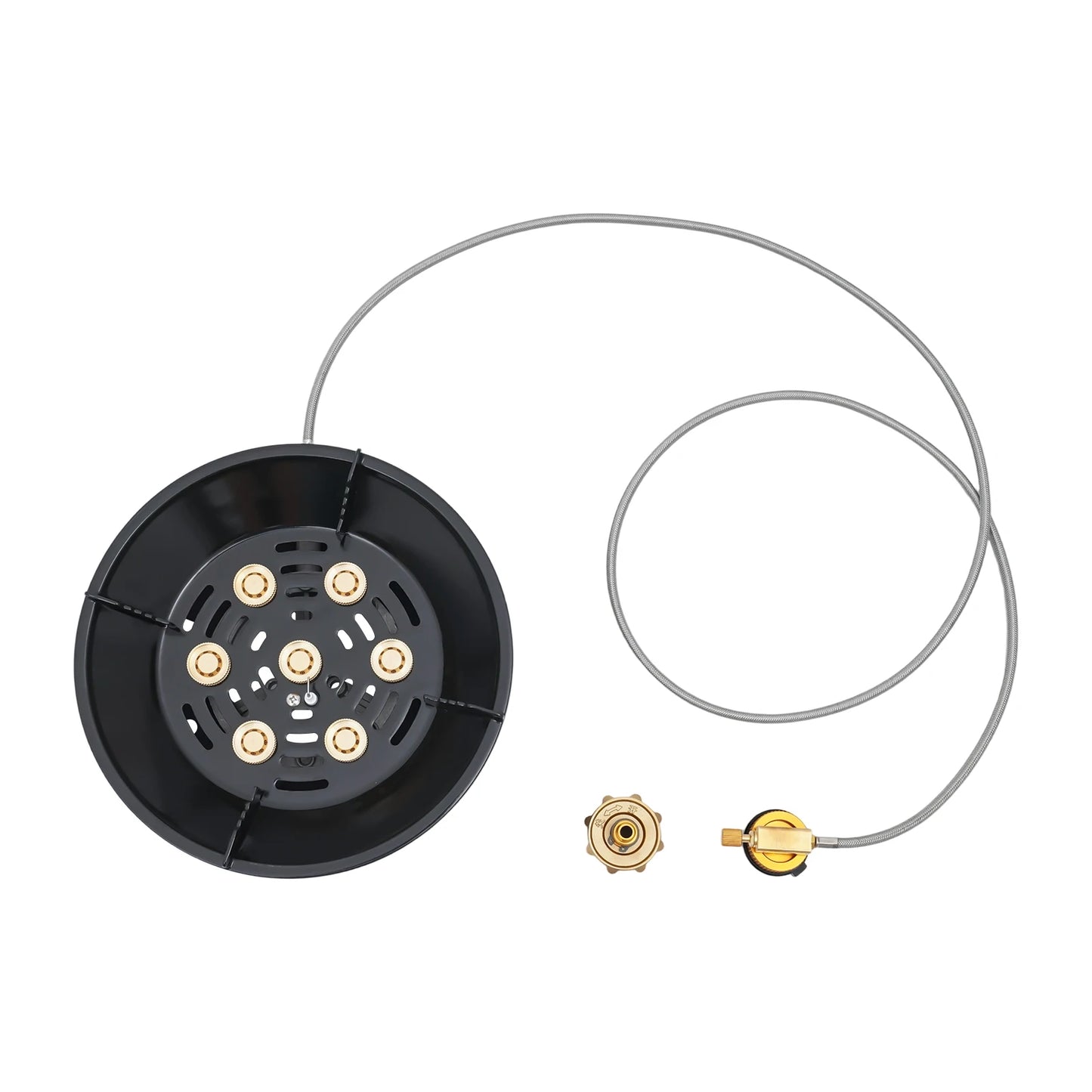 7-Core Camping Stove High-Power Strong Fire Portable Tourist Gas Burner Windproof Electronic Ignition Camping Equipment 21000W