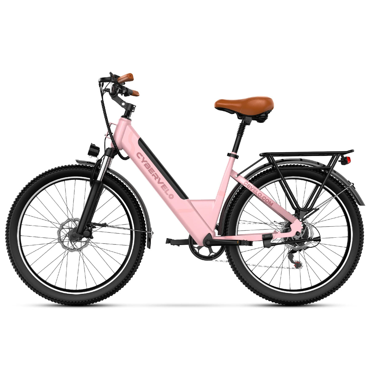 Cybervelo EK2 26" Step-Thru Electric Bike, 1000W Peak, Removable 48V Battery