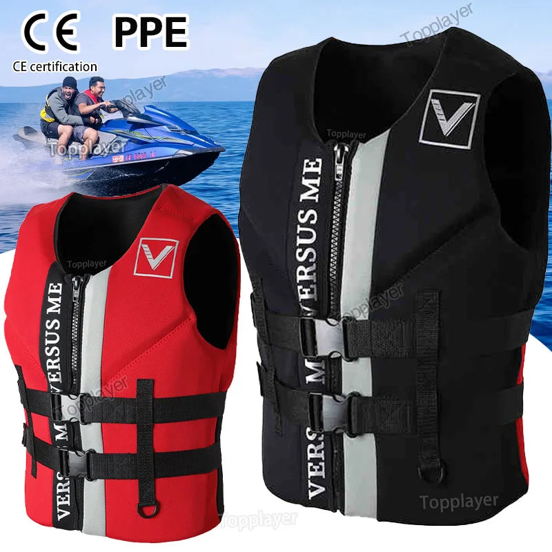 Life Jacket Adult Super Buoyancy Neoprene Life Vest Surf Raft Kayak Fishing Jet Ski Water Sport Swimming Rescue Life Jacket