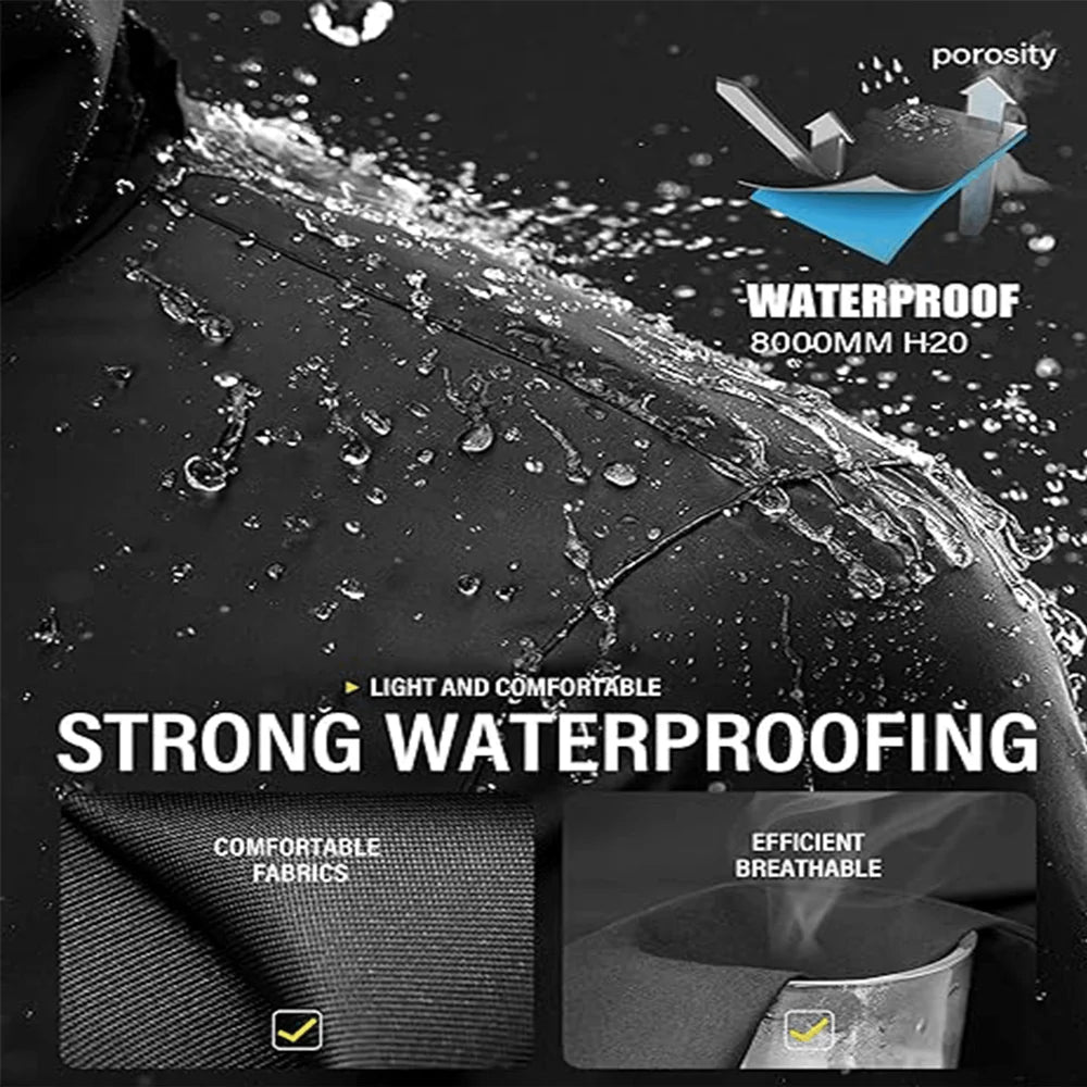 Rain Suit, Waterproof Jacket Trouser Suit, Raincoat Unisex Rain Jacket Outdoor AntiStorm Hooded Rainwear, Lightweight Raincoat