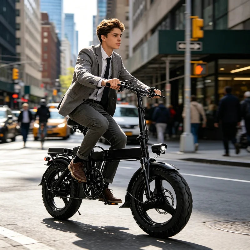 ZEFIORA Z10 14" Compact Electric Bike, 500W, 48V Battery