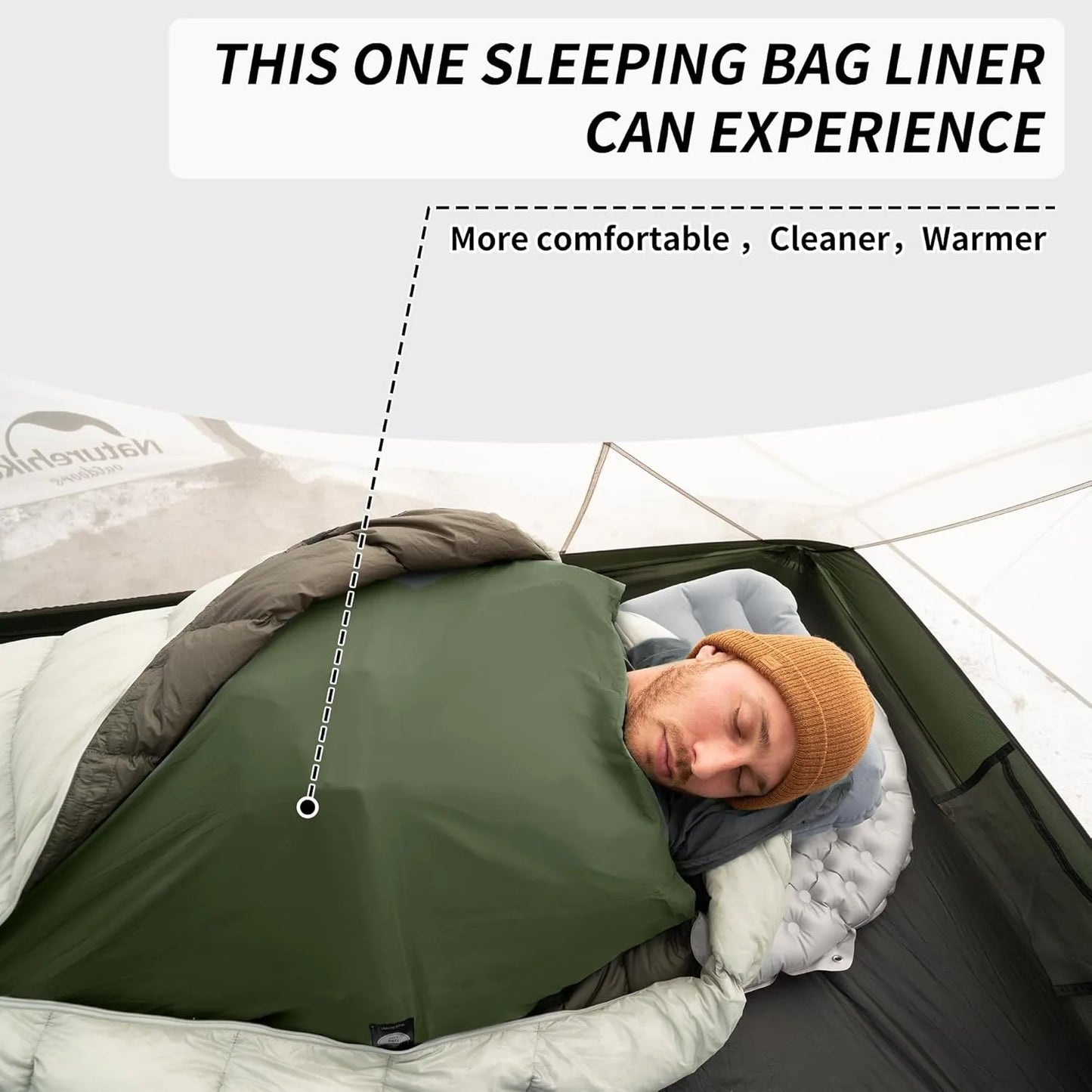Naturehike Sleeping Bag Liner 128g Ultralight Outdoor Travel Hiking Single Sleeping Bag Liner Travel Blanket Inner Sleeping Bag